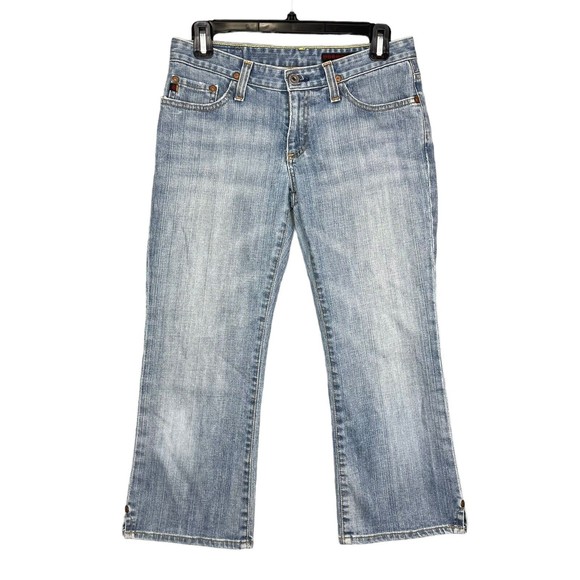 AG ADRIANO GOLDSCHMIED Jeans The Saga Crop Capri Sz 27 Regular Distressed Wash - Picture 1 of 16